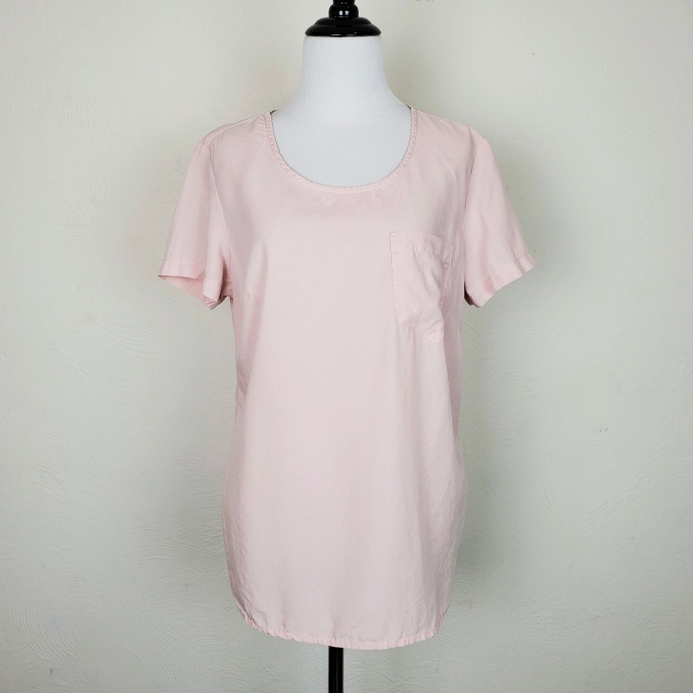 Thread & Supply Top T Shirt Chambray Blush Pink Boho Minimalist Neutral